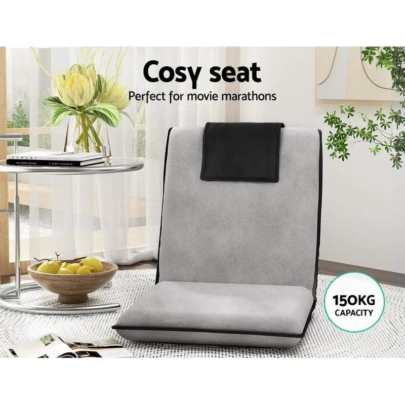 SportZone.co.nz Furniture > Bar Stools & Chairs > Arm Chairs & Recliners Artiss 4X Floor Lounge Sofa Bed Cushion Velvet Grey Artiss 4X Floor Lounge Sofa Bed Cushion Velvet Grey