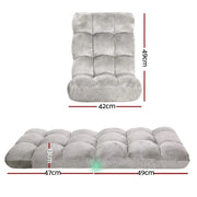 SportZone.co.nz Furniture > Bar Stools & Chairs > Arm Chairs & Recliners Artiss 4X Lounge Sofa Bed Chair Flannel Grey With Adjustable Positions Artiss 4X Lounge Sofa Chair Grey Adjustable Positions