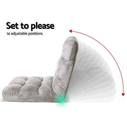 SportZone.co.nz Furniture > Bar Stools & Chairs > Arm Chairs & Recliners Artiss 4X Lounge Sofa Bed Chair Flannel Grey With Adjustable Positions Artiss 4X Lounge Sofa Chair Grey Adjustable Positions