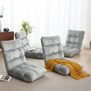 SportZone.co.nz Furniture > Bar Stools & Chairs > Arm Chairs & Recliners Artiss 4X Lounge Sofa Bed Chair Flannel Grey With Adjustable Positions Artiss 4X Lounge Sofa Chair Grey Adjustable Positions