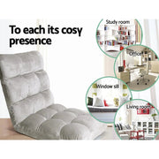 SportZone.co.nz Furniture > Bar Stools & Chairs > Arm Chairs & Recliners Artiss 4X Lounge Sofa Bed Chair Flannel Grey With Adjustable Positions Artiss 4X Lounge Sofa Chair Grey Adjustable Positions