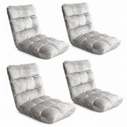 SportZone.co.nz Furniture > Bar Stools & Chairs > Arm Chairs & Recliners Artiss 4X Lounge Sofa Bed Chair Flannel Grey With Adjustable Positions Artiss 4X Lounge Sofa Chair Grey Adjustable Positions