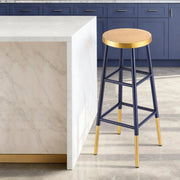 SportZone.co.nz Furniture > Bar Stools & Chairs > Table & Bar Stools Artiss Bar Stools Metal Gold Navy Artiss Bar Stools Metal Gold Navy