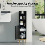SportZone.co.nz Furniture > Bathroom > Bathroom Cabinets, Cupboards & Storage Artiss Bathroom Storage Cabinet Floor Organizer Toilet Corner Adjustable Black Artiss Bathroom Storage Cabinet Floor Organizer Toilet Corner Adjustable Black