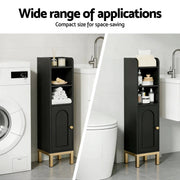 SportZone.co.nz Furniture > Bathroom > Bathroom Cabinets, Cupboards & Storage Artiss Bathroom Storage Cabinet Floor Organizer Toilet Corner Adjustable Black Artiss Bathroom Storage Cabinet Floor Organizer Toilet Corner Adjustable Black