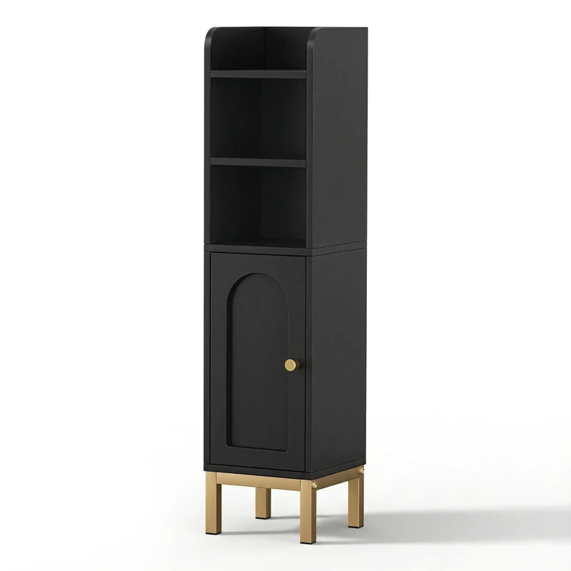 SportZone.co.nz Furniture > Bathroom > Bathroom Cabinets, Cupboards & Storage Artiss Bathroom Storage Cabinet Floor Organizer Toilet Corner Adjustable Black Artiss Bathroom Storage Cabinet Floor Organizer Toilet Corner Adjustable Black