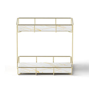 SportZone.co.nz Furniture > Bathroom > Bathroom Cabinets, Cupboards & Storage Artiss Bathroom Storage Rack 2 Tier Corner Organiser Gold Marble Look Artiss Bathroom Storage Rack 2 Tier Corner Organiser Gold Marble Look