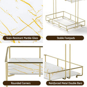 SportZone.co.nz Furniture > Bathroom > Bathroom Cabinets, Cupboards & Storage Artiss Bathroom Storage Rack 2 Tier Corner Organiser Gold Marble Look Artiss Bathroom Storage Rack 2 Tier Corner Organiser Gold Marble Look