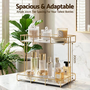 SportZone.co.nz Furniture > Bathroom > Bathroom Cabinets, Cupboards & Storage Artiss Bathroom Storage Rack 2 Tier Corner Organiser Gold Marble Look Artiss Bathroom Storage Rack 2 Tier Corner Organiser Gold Marble Look