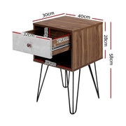 SportZone.co.nz Furniture > Bedroom > Bedside Tables Artiss Bedside Table 1 Drawers with Shelf - LARS Artiss Bedside Table 1 Drawers with Shelf - LARS