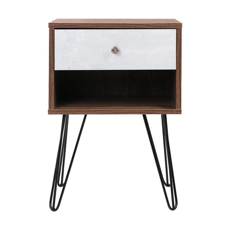SportZone.co.nz Furniture > Bedroom > Bedside Tables Artiss Bedside Table 1 Drawers with Shelf - LARS Artiss Bedside Table 1 Drawers with Shelf - LARS