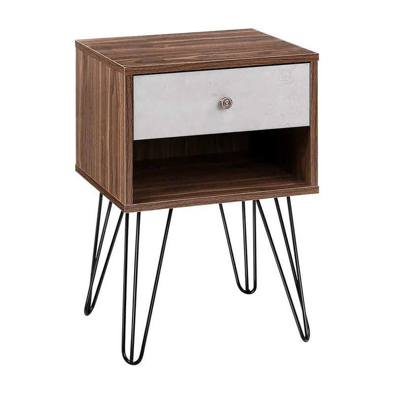 SportZone.co.nz Furniture > Bedroom > Bedside Tables Artiss Bedside Table 1 Drawers with Shelf - LARS Artiss Bedside Table 1 Drawers with Shelf - LARS