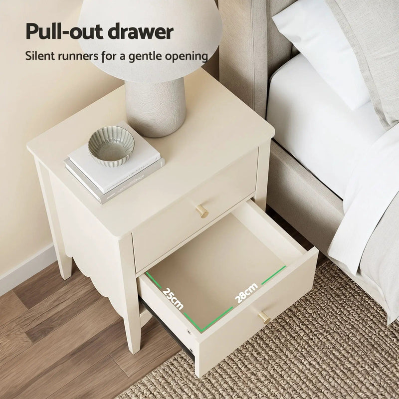 SportZone.co.nz Furniture > Bedroom > Bedside Tables Artiss Bedside Table 2 Drawers Bedroom Storage Nightstand Beige Artiss Bedside Table 2 Drawers Bedroom Storage Nightstand Beige