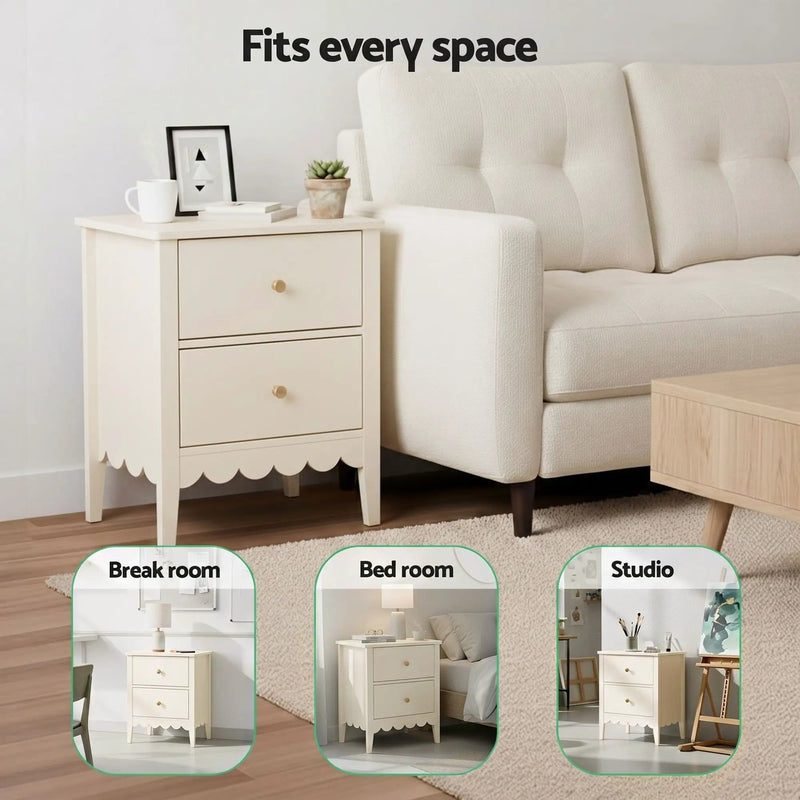 SportZone.co.nz Furniture > Bedroom > Bedside Tables Artiss Bedside Table 2 Drawers Bedroom Storage Nightstand Beige Artiss Bedside Table 2 Drawers Bedroom Storage Nightstand Beige