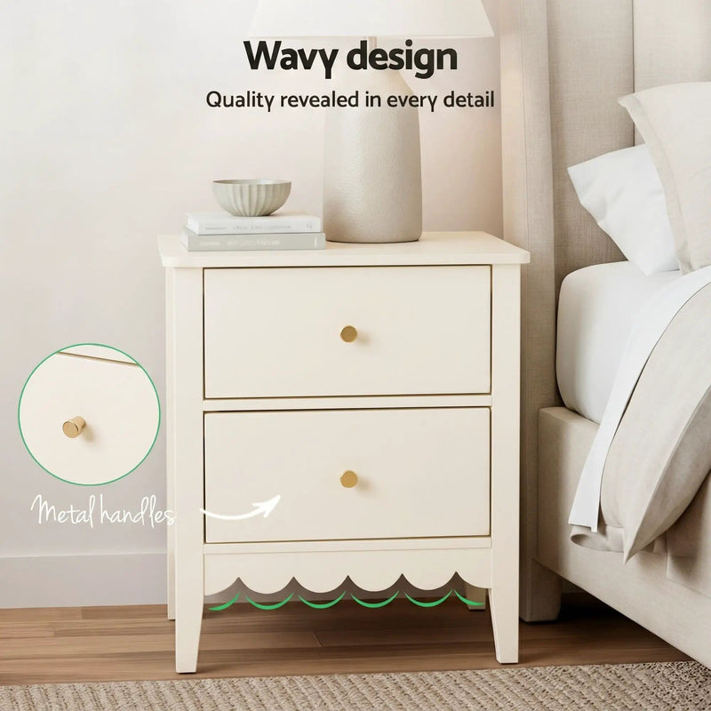 SportZone.co.nz Furniture > Bedroom > Bedside Tables Artiss Bedside Table 2 Drawers Bedroom Storage Nightstand Beige Artiss Bedside Table 2 Drawers Bedroom Storage Nightstand Beige