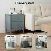 SportZone.co.nz Furniture > Bedroom > Bedside Tables Artiss Bedside Table 2 Drawers Bedroom Storage Nightstand Green Artiss Bedside Table 2 Drawers Bedroom Storage Nightstand Green