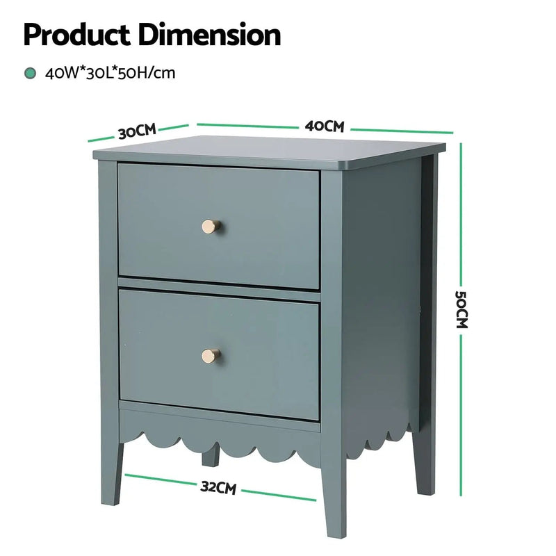 SportZone.co.nz Furniture > Bedroom > Bedside Tables Artiss Bedside Table 2 Drawers Bedroom Storage Nightstand Green Artiss Bedside Table 2 Drawers Bedroom Storage Nightstand Green