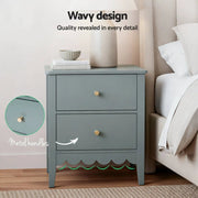 SportZone.co.nz Furniture > Bedroom > Bedside Tables Artiss Bedside Table 2 Drawers Bedroom Storage Nightstand Green Artiss Bedside Table 2 Drawers Bedroom Storage Nightstand Green