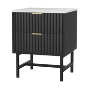 Artiss Bedside Table 2 Drawers - Black by SportZone.co.nz
