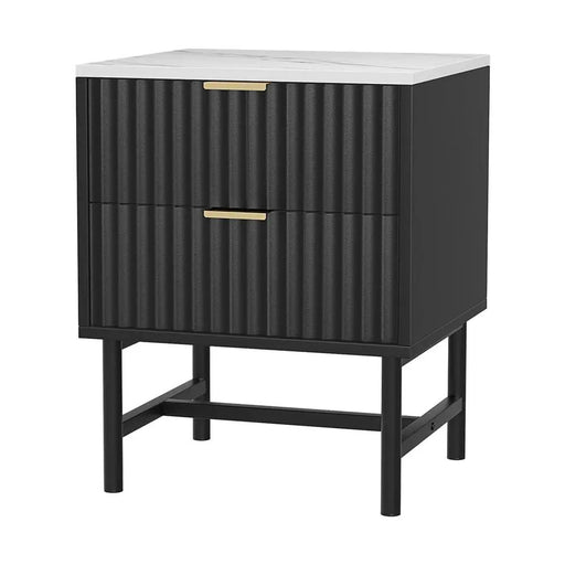Artiss Bedside Table 2 Drawers - Black by SportZone.co.nz