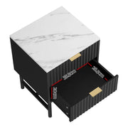 Artiss Bedside Table 2 Drawers - Black by SportZone.co.nz