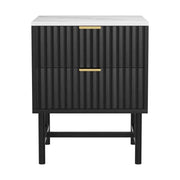 Artiss Bedside Table 2 Drawers - Black by SportZone.co.nz