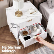 SportZone.co.nz Furniture > Bedroom > Bedside Tables Artiss Bedside Table 2 Drawers - White Artiss Bedside Table 2 Drawers - White