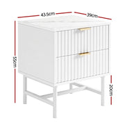 SportZone.co.nz Furniture > Bedroom > Bedside Tables Artiss Bedside Table 2 Drawers - White Artiss Bedside Table 2 Drawers - White