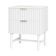 SportZone.co.nz Furniture > Bedroom > Bedside Tables Artiss Bedside Table 2 Drawers - White Artiss Bedside Table 2 Drawers - White