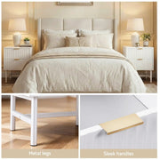SportZone.co.nz Furniture > Bedroom > Bedside Tables Artiss Bedside Table 2 Drawers - White Artiss Bedside Table 2 Drawers - White