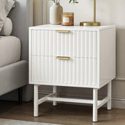 SportZone.co.nz Furniture > Bedroom > Bedside Tables Artiss Bedside Table 2 Drawers - White Artiss Bedside Table 2 Drawers - White