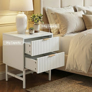 SportZone.co.nz Furniture > Bedroom > Bedside Tables Artiss Bedside Table 2 Drawers - White Artiss Bedside Table 2 Drawers - White