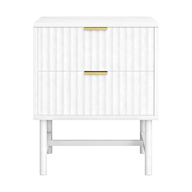 SportZone.co.nz Furniture > Bedroom > Bedside Tables Artiss Bedside Table 2 Drawers - White Artiss Bedside Table 2 Drawers - White