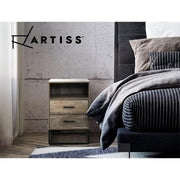 SportZone.co.nz Furniture > Bedroom > Bedside Tables Artiss Bedside Table 2 Drawers with Shelf - BADAN Artiss Bedside Table 2 Drawers with Shelf - BADAN