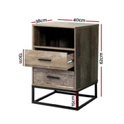SportZone.co.nz Furniture > Bedroom > Bedside Tables Artiss Bedside Table 2 Drawers with Shelf - BADAN Artiss Bedside Table 2 Drawers with Shelf - BADAN