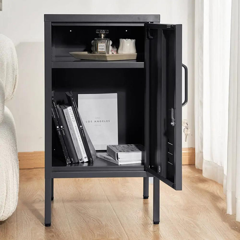 SportZone.co.nz Furniture > Bedroom > Bedside Tables Artiss Bedside Table Metal Cabinet - Black Artiss Bedside Table Metal Cabinet - Black
