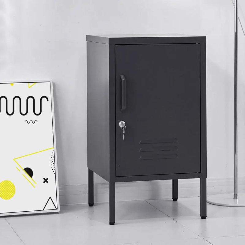 SportZone.co.nz Furniture > Bedroom > Bedside Tables Artiss Bedside Table Metal Cabinet - Black Artiss Bedside Table Metal Cabinet - Black