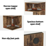 SportZone.co.nz Furniture > Living Room Artiss Bedside Table Shelves Side End Table Storage Nightstand Rust Oak UMENI Artiss Bedside Table Shelves Side End Table Storage Nightstand Rust Oak UMENI