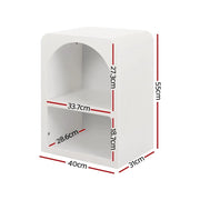SportZone.co.nz Furniture > Bedroom > Bedside Tables Artiss Bedside Table Shelves Side End Table Storage Nightstand White ARCHED Artiss Bedside Table Shelves Side End Table Storage Nightstand White ARCHED