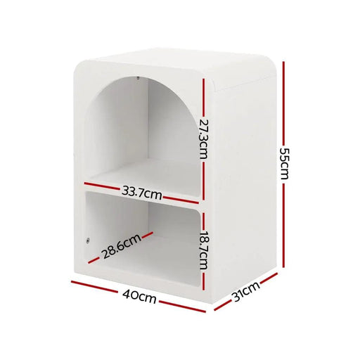 SportZone.co.nz Furniture > Bedroom > Bedside Tables Artiss Bedside Table Shelves Side End Table Storage Nightstand White ARCHED Artiss Bedside Table Shelves Side End Table Storage Nightstand White ARCHED