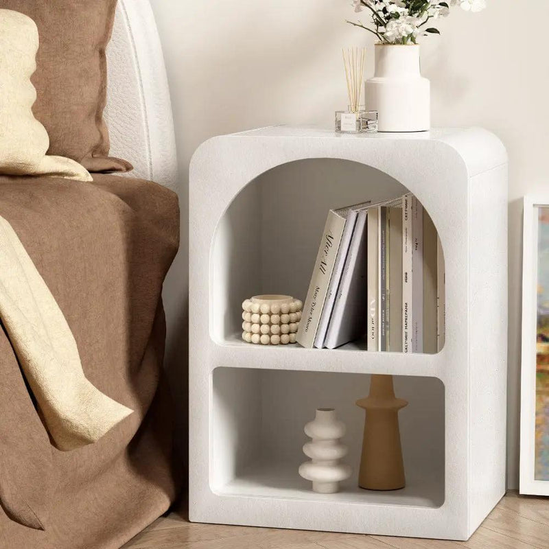 SportZone.co.nz Furniture > Bedroom > Bedside Tables Artiss Bedside Table Shelves Side End Table Storage Nightstand White ARCHED Artiss Bedside Table Shelves Side End Table Storage Nightstand White ARCHED
