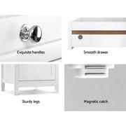 SportZone.co.nz Furniture > Living Room > Bookcases & Shelves Artiss Bedside Tables Side Table Drawers Nightstand White Artiss Bedside Tables Side Table Drawers Nightstand White