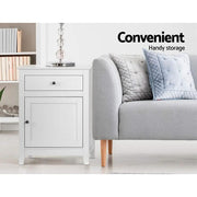 SportZone.co.nz Furniture > Living Room > Bookcases & Shelves Artiss Bedside Tables Side Table Drawers Nightstand White Artiss Bedside Tables Side Table Drawers Nightstand White