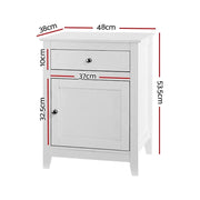 SportZone.co.nz Furniture > Living Room > Bookcases & Shelves Artiss Bedside Tables Side Table Drawers Nightstand White Artiss Bedside Tables Side Table Drawers Nightstand White