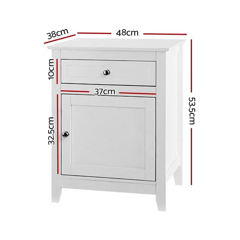 SportZone.co.nz Furniture > Living Room > Bookcases & Shelves Artiss Bedside Tables Side Table Drawers Nightstand White Artiss Bedside Tables Side Table Drawers Nightstand White