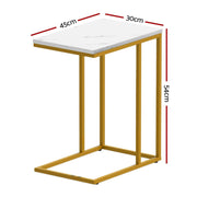SportZone.co.nz Furniture > Living Room > Coffee Tables Artiss C Shaped End Table Set of 2 Coffee Table Side Table White & Gold Artiss C Shaped End Table Set of 2 Coffee Table Side Table White & Gold