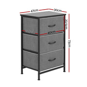 SportZone.co.nz Furniture > Bedroom > Dressers Artiss Chest of 3 Drawers Storage Dresser Tallboy Grey Artiss Chest of 3 Drawers Storage Dresser Tallboy Grey