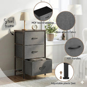 SportZone.co.nz Furniture > Bedroom > Dressers Artiss Chest of 3 Drawers Storage Dresser Tallboy Grey Artiss Chest of 3 Drawers Storage Dresser Tallboy Grey