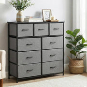 SportZone.co.nz Furniture > Bedroom > Dressers Artiss Chest of 9 Drawers Storage Dresser Tallboy Dark Grey Artiss Chest of 9 Drawers Storage Dresser Tallboy Dark Grey