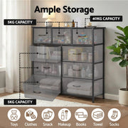 SportZone.co.nz Furniture > Bedroom > Dressers Artiss Chest of 9 Drawers Storage Dresser Tallboy Dark Grey Artiss Chest of 9 Drawers Storage Dresser Tallboy Dark Grey